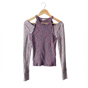 We The Free Multi-Color Purple Cut Out Top